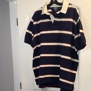 Polo by Ralph Lauren Men's Navy and White Striped Polo